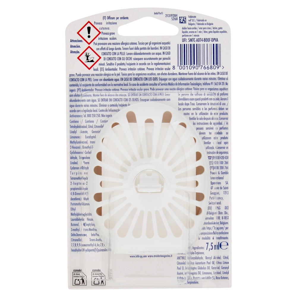 Ambi Pur Bagno Profumatore per Ambienti Elimina e Previene gli Odori, Freschezza di Amalfi 7,5 ml